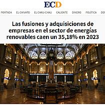 Las fusiones y adquisiciones de empresas en el sector de energas renovables caen un 35,18% en 2023